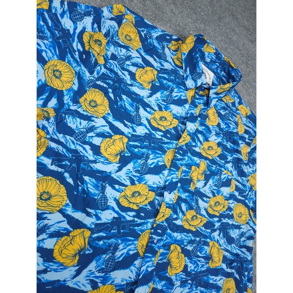 Savage Tacticians Hawaiian Shirt Men's XL Blue AOP Rifle Gernades Golf Military - Picture 3 of 8